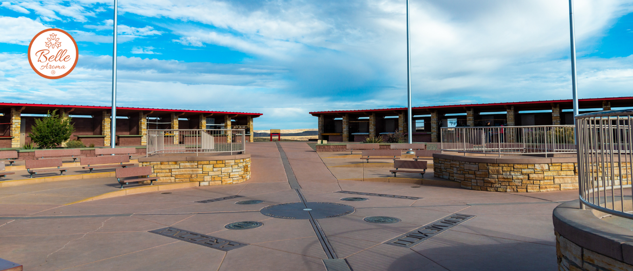 The Four Corners Monument which is where Colorado, Utah, Arizona and New Mexico intersect.
