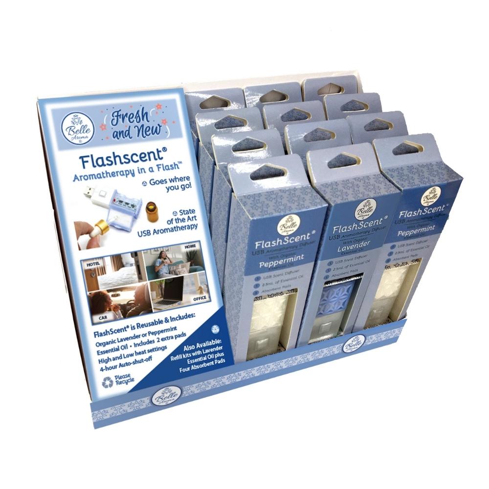 FlashScent® USB Aromatherapy Diffuser - PDQ Mixed (12 products)